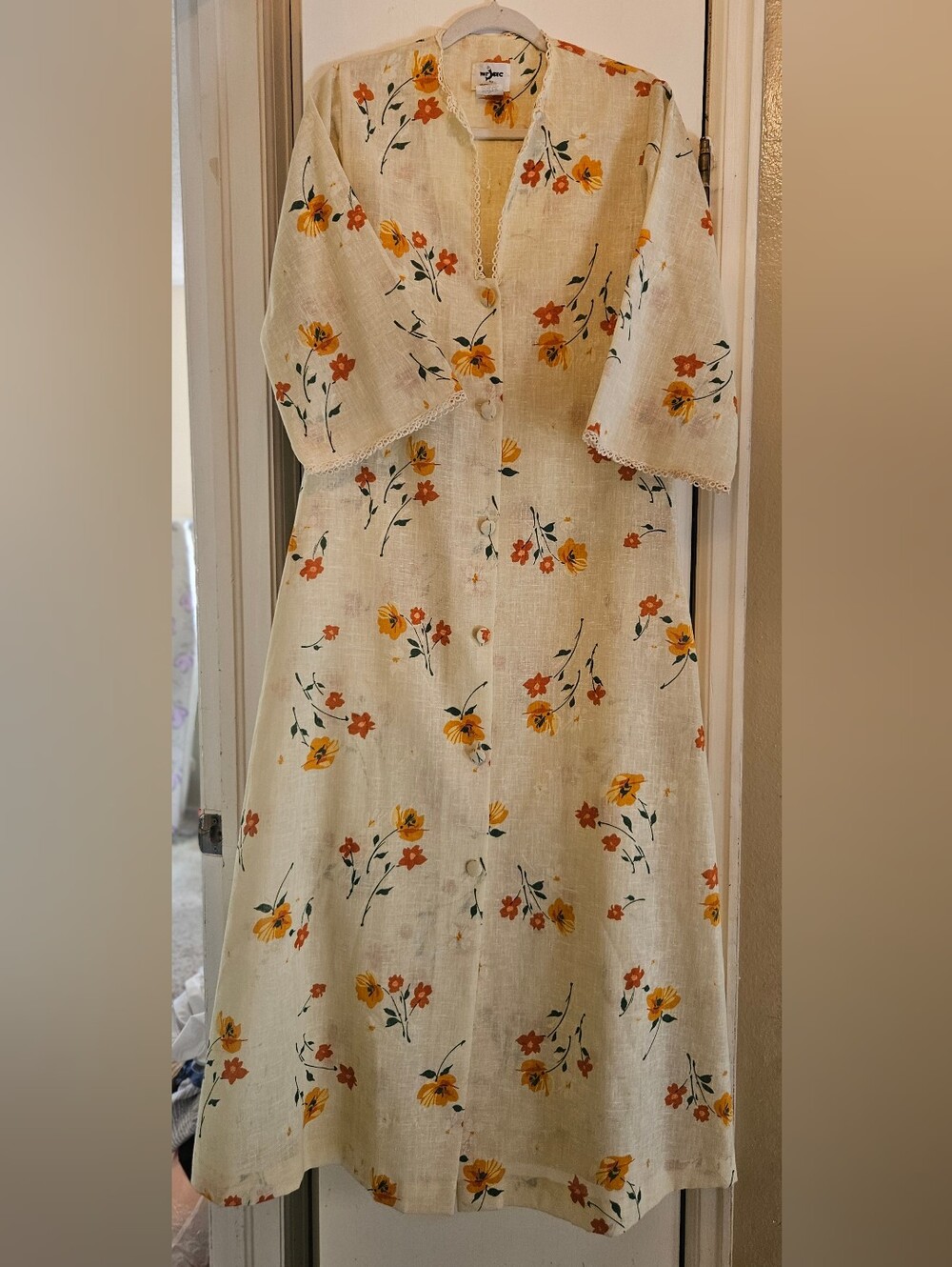 Vintage 70s Mr Jac Martin Marks Floral Prairie Maxi Dress Boho